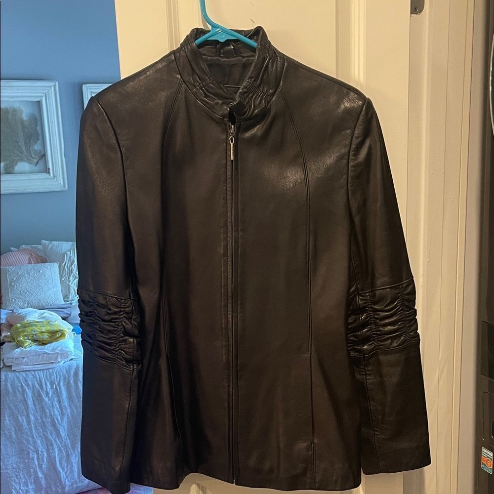 Kaspar Black Leather Jacket
